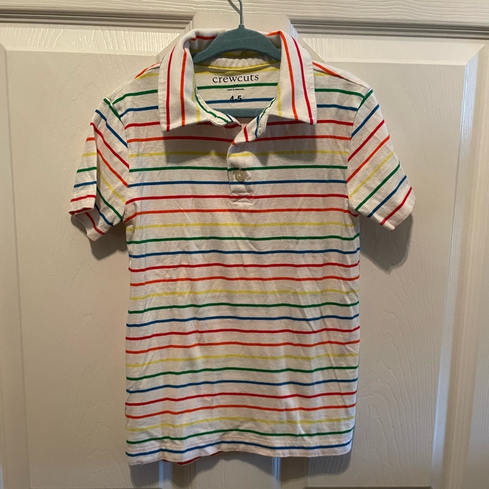 Multicolored striped jersey knit polo, Crewcuts boys 4-5 J Crew. Super soft!